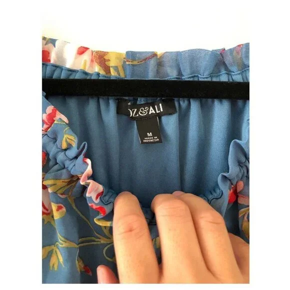 Roz & Ali Floral Print Sexy Couture Off The Shoulder Dress Size M - Picture 7 of 9